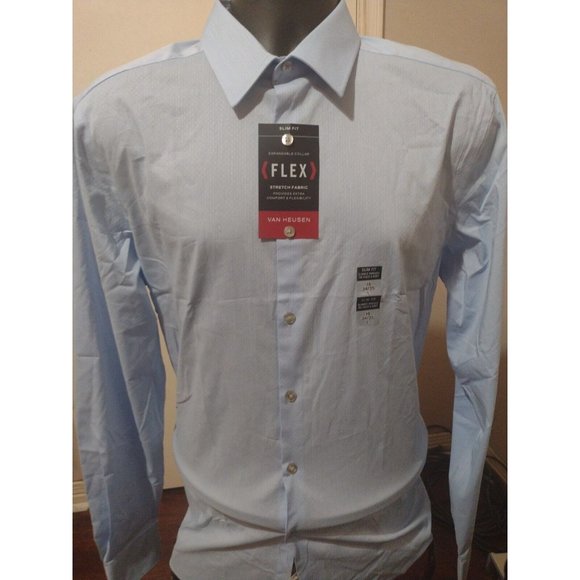 Van Heusen Other - NWT New Van Heusen Flex Slim Fit Stretch 16- 34/35 (Large L) Dress Button Shirt